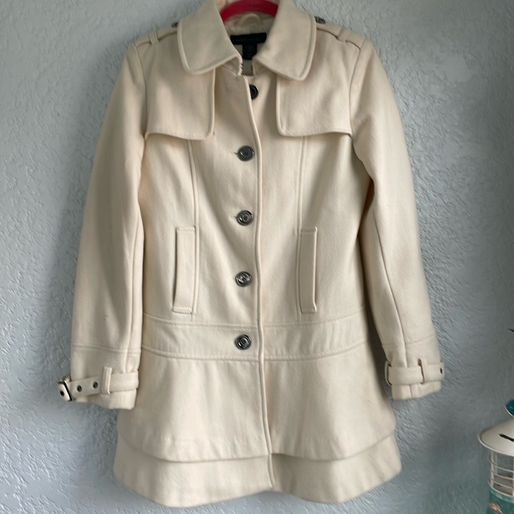 Moda International Drop Waist Wool Coat - small.